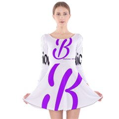 Belicious World  b  Purple Long Sleeve Velvet Skater Dress by beliciousworld