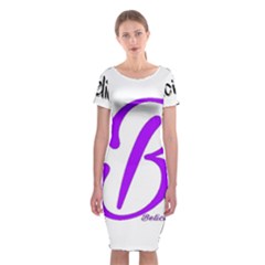 Belicious World  b  Purple Classic Short Sleeve Midi Dress by beliciousworld