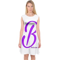 Belicious World  b  Purple Capsleeve Midi Dress by beliciousworld