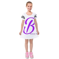 Belicious World  b  Purple Kids  Short Sleeve Velvet Dress by beliciousworld