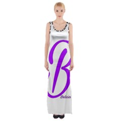 Belicious World  b  Blue Maxi Thigh Split Dress by beliciousworld