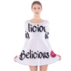 Belicious World Logo Long Sleeve Velvet Skater Dress by beliciousworld