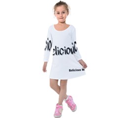 Belicious World Logo Kids  Long Sleeve Velvet Dress