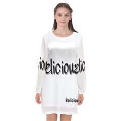 Belicious World Logo Long Sleeve Chiffon Shift Dress  by beliciousworld