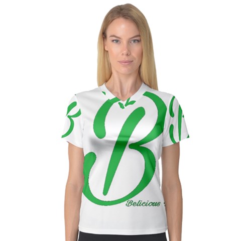 Belicious World  b  In Green V-neck Sport Mesh Tee by beliciousworld