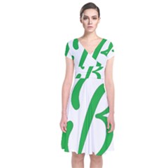 Belicious World  b  In Green Short Sleeve Front Wrap Dress by beliciousworld