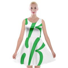 Belicious World  b  In Green Velvet Skater Dress by beliciousworld