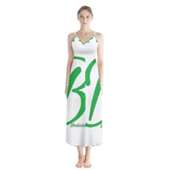 Belicious World  b  In Green Button Up Chiffon Maxi Dress by beliciousworld