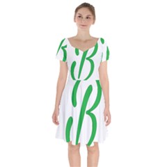 Belicious World  b  In Green Short Sleeve Bardot Dress by beliciousworld