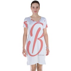 Belicious World  b  In Coral Short Sleeve Nightdress by beliciousworld