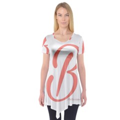 Belicious World  b  In Coral Short Sleeve Tunic  by beliciousworld