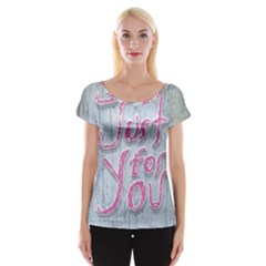 Letters Quotes Grunge Style Design Cap Sleeve Tops by dflcprints
