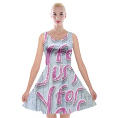 Letters Quotes Grunge Style Design Velvet Skater Dress by dflcprints