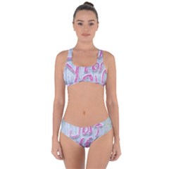 Letters Quotes Grunge Style Design Criss Cross Bikini Set by dflcprints