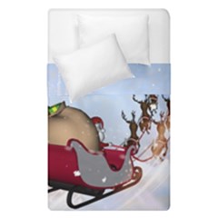 Christmas, Santa Claus With Reindeer Duvet Cover Double Side (single Size) by FantasyWorld7