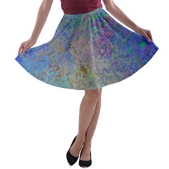 Colorful Pattern Blue And Purple Colormix A-line Skater Skirt