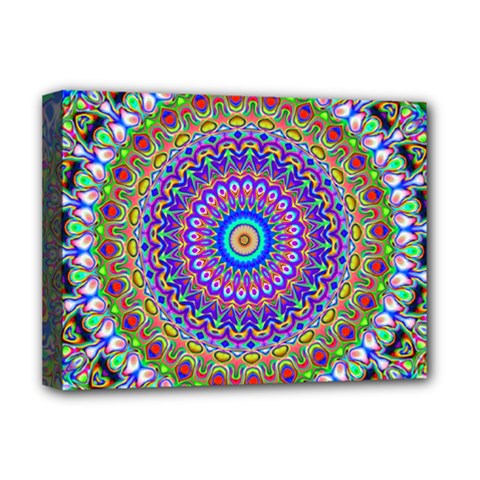 Colorful Purple Green Mandala Pattern Deluxe Canvas 16  X 12  