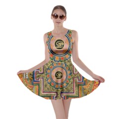 Asian Art Mandala Colorful Tibet Pattern Skater Dress