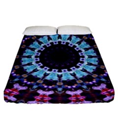 Kaleidoscope Mandala Purple Pattern Art Fitted Sheet (queen Size) by paulaoliveiradesign