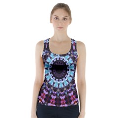 Kaleidoscope Mandala Purple Pattern Art Racer Back Sports Top by paulaoliveiradesign