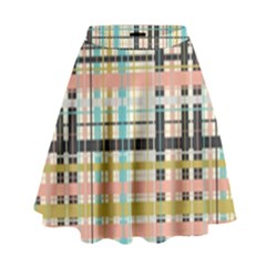 Plaid Pattern High Waist Skirt by linceazul