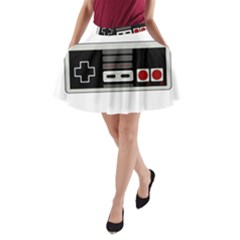 Video Game Controller 80s A-line Pocket Skirt by Valentinaart