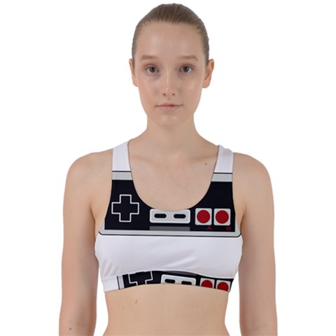 Video Game Controller 80s Back Weave Sports Bra