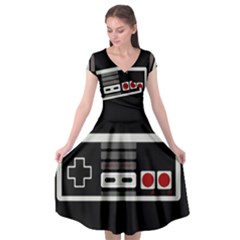 Video Game Controller 80s Cap Sleeve Wrap Front Dress by Valentinaart