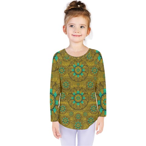 Sunshine And Flowers In Life Pop Art Kids  Long Sleeve Tee by pepitasart