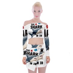 The Shark Movie Off Shoulder Top With Skirt Set by Valentinaart