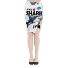 The Shark Movie Midi Wrap Pencil Skirt by Valentinaart