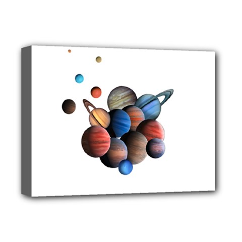 Planets  Deluxe Canvas 16  X 12   by Valentinaart