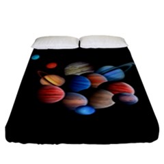 Planets  Fitted Sheet (king Size) by Valentinaart