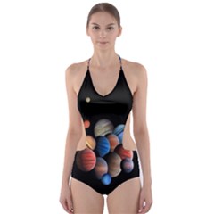 Planets  Cut-out One Piece Swimsuit by Valentinaart