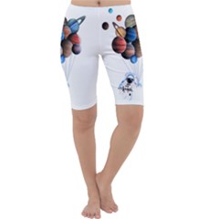 Planets  Cropped Leggings  by Valentinaart
