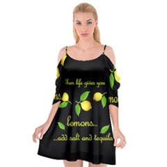 When Life Gives You Lemons Cutout Spaghetti Strap Chiffon Dress by Valentinaart