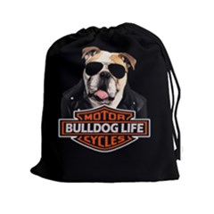 Bulldog Biker Drawstring Pouches (xxl) by Valentinaart