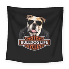 Bulldog Biker Square Tapestry (large) by Valentinaart