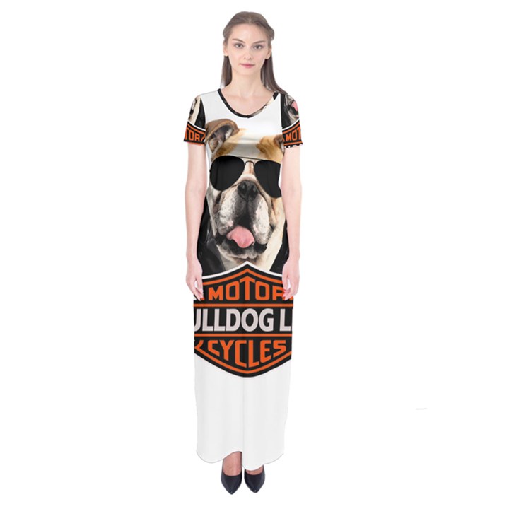 Bulldog biker Short Sleeve Maxi Dress