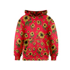 Sunflowers Pattern Kids  Pullover Hoodie by Valentinaart