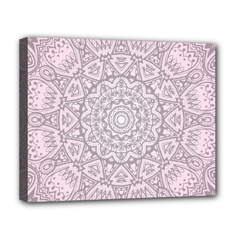 Pink Mandala Art  Deluxe Canvas 20  X 16   by paulaoliveiradesign