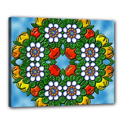 Cute Floral Mandala  Canvas 20  X 16  by paulaoliveiradesign
