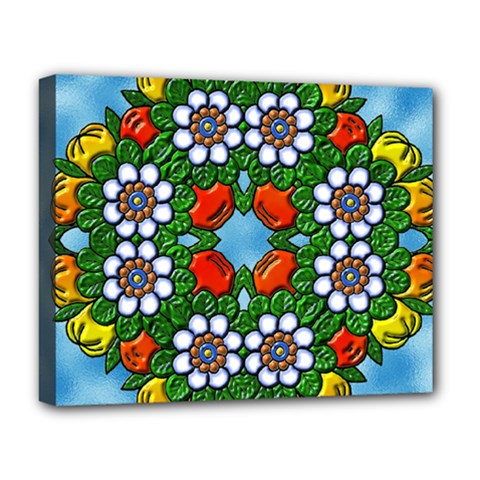 Cute Floral Mandala  Deluxe Canvas 20  X 16   by paulaoliveiradesign