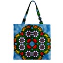 Cute Floral Mandala  Zipper Grocery Tote Bag View1