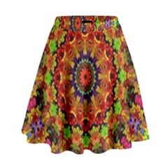 Fractal Mandala Abstract Pattern High Waist Skirt