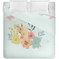 Watercolor Floral Blue Cute Butterfly Illustration Duvet Cover Double Side (king Size) by paulaoliveiradesign