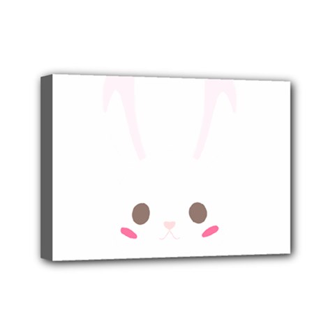 Rabbit Cute Animal White Mini Canvas 7  X 5  by Nexatart