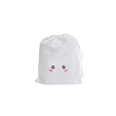 Rabbit Cute Animal White Drawstring Pouches (xs)  by Nexatart