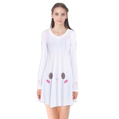 Rabbit Cute Animal White Flare Dress by Nexatart