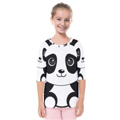 Bear Panda Bear Panda Animals Kids  Quarter Sleeve Raglan Tee